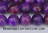 CAG9919 15.5 inches 8mm round purple crazy lace agate beads