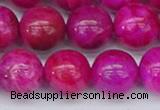 CAG9928 15.5 inches 12mm round fuchsia crazy lace agate beads