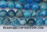 CAG9932 15.5 inches 6mm round blue crazy lace agate beads