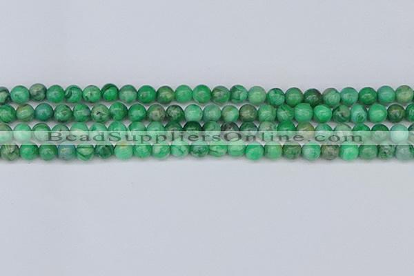 CAG9939 15.5 inches 6mm round green crazy lace agate beads