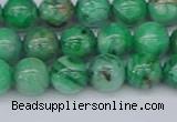 CAG9940 15.5 inches 8mm round green crazy lace agate beads