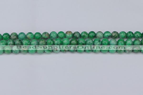 CAG9940 15.5 inches 8mm round green crazy lace agate beads