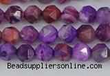 CAG9945 15.5 inches 6mm faceted nuggets purple crazy lace agate beads