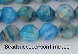 CAG9958 15.5 inches 8mm faceted nuggets blue crazy lace agate beads