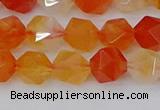 CAG9976 15.5 inches 8mm faceted nuggets red agate beads