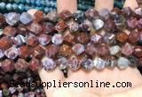 CAG9988 15.5 inches 8mm faceted nuggets red lightning agate beads