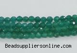 CAJ01 15.5 inches 4mm faceted round green aventurine jade beads