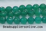 CAJ03 15.5 inches 8mm faceted round green aventurine jade beads