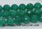 CAJ04 15.5 inches 10mm faceted round green aventurine jade beads