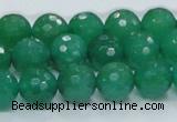 CAJ05 15.5 inches 12mm faceted round green aventurine jade beads