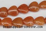 CAJ152 15.5 inches 12*12mm heart red aventurine jade beads