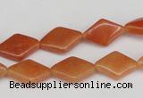 CAJ153 15.5 inches 10*15mm rhombic red aventurine jade beads