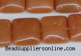 CAJ156 15.5 inches 20*20mm square red aventurine jade beads