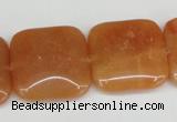 CAJ157 15.5 inches 25*25mm square red aventurine jade beads