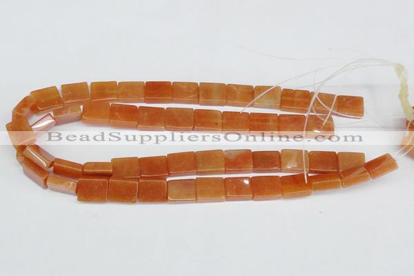 CAJ158 15.5 inches 12*15mm rectangle red aventurine jade beads