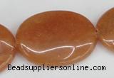 CAJ163 15.5 inches 25*35mm oval red aventurine jade beads