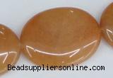 CAJ164 15.5 inches 30*45mm oval red aventurine jade beads