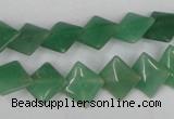 CAJ301 15.5 inches 10*10mm diamond green aventurine jade beads