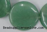 CAJ306 15.5 inches 40mm flat round green aventurine jade beads