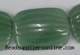 CAJ309 15.5 inches 30*40mm carved rectangle green aventurine jade beads