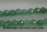 CAJ409 15.5 inches 4mm faceted round green aventurine beads