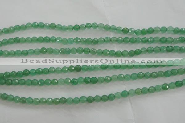 CAJ409 15.5 inches 4mm faceted round green aventurine beads