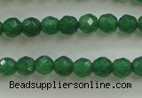 CAJ410 15.5 inches 4mm faceted round green aventurine beads