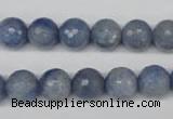 CAJ563 15.5 inches 10mm faceted round blue aventurine beads wholesale