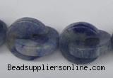 CAJ586 15.5 inches 20*20mm curved moon blue aventurine beads wholesale