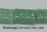 CAJ60 15.5 inches 18*25mm flat bamboo green aventurine jade beads