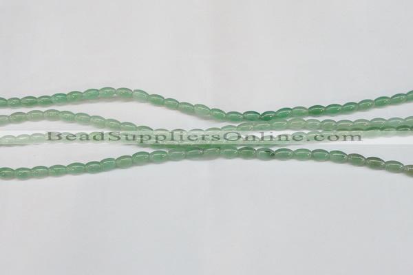 CAJ641 15.5 inches 5*8mm rice green aventurine beads