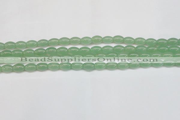 CAJ645 15.5 inches 8*12mm rice green aventurine beads