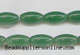 CAJ646 15.5 inches 8*16mm rice green aventurine beads