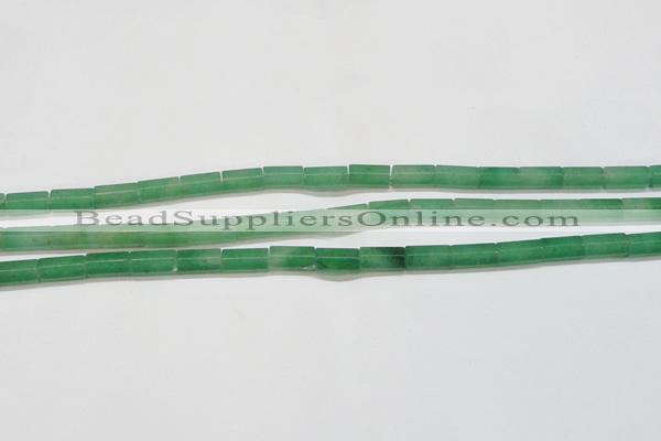 CAJ648 15.5 inches 6*12mm faceted tube green aventurine beads