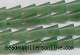 CAJ660 15.5 inches 8*10mm cone green aventurine beads