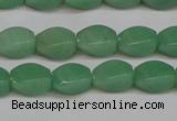 CAJ665 15.5 inches 8*12mm twisted rice green aventurine beads