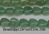 CAJ684 15.5 inches 10*10mm heart green aventurine beads