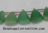 CAJ695 Top drilled 15*20mm leaf green aventurine beads