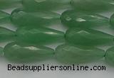 CAJ706 15.5 inches 8*20mm faceted teardrop green aventurine beads