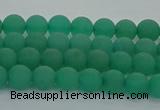 CAJ710 15.5 inches 4mm round matte green aventurine beads