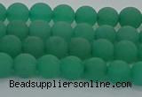 CAJ711 15.5 inches 6mm round matte green aventurine beads