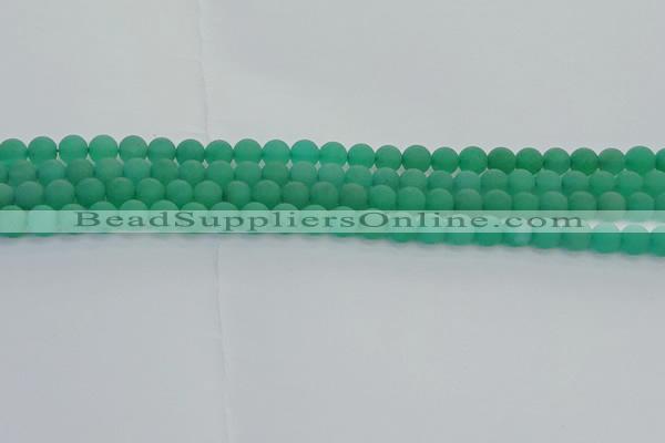 CAJ711 15.5 inches 6mm round matte green aventurine beads