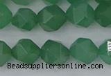 CAJ733 15.5 inches 10mm faceted nuggets green aventurine beads