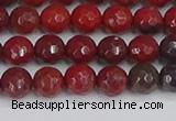 CAJ759 15.5 inches 6mm faceted round apple jasper beads