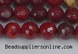 CAJ760 15.5 inches 8mm faceted round apple jasper beads