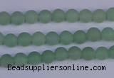 CAJ800 15.5 inches 4mm round matte green aventurine beads wholesale