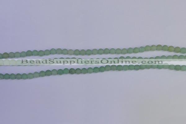 CAJ800 15.5 inches 4mm round matte green aventurine beads wholesale