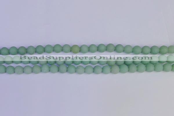 CAJ802 15.5 inches 8mm round matte green aventurine beads wholesale