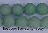 CAJ805 15.5 inches 14mm round matte green aventurine beads wholesale