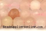 CAJ820 15 inches 6mm faceted round pink aventurine beads